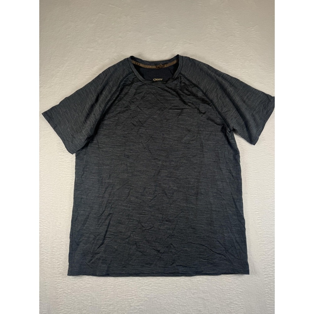 Otter Shirt Mens Large Gray Heather Raglan Athletic Performance Crewneck Tee